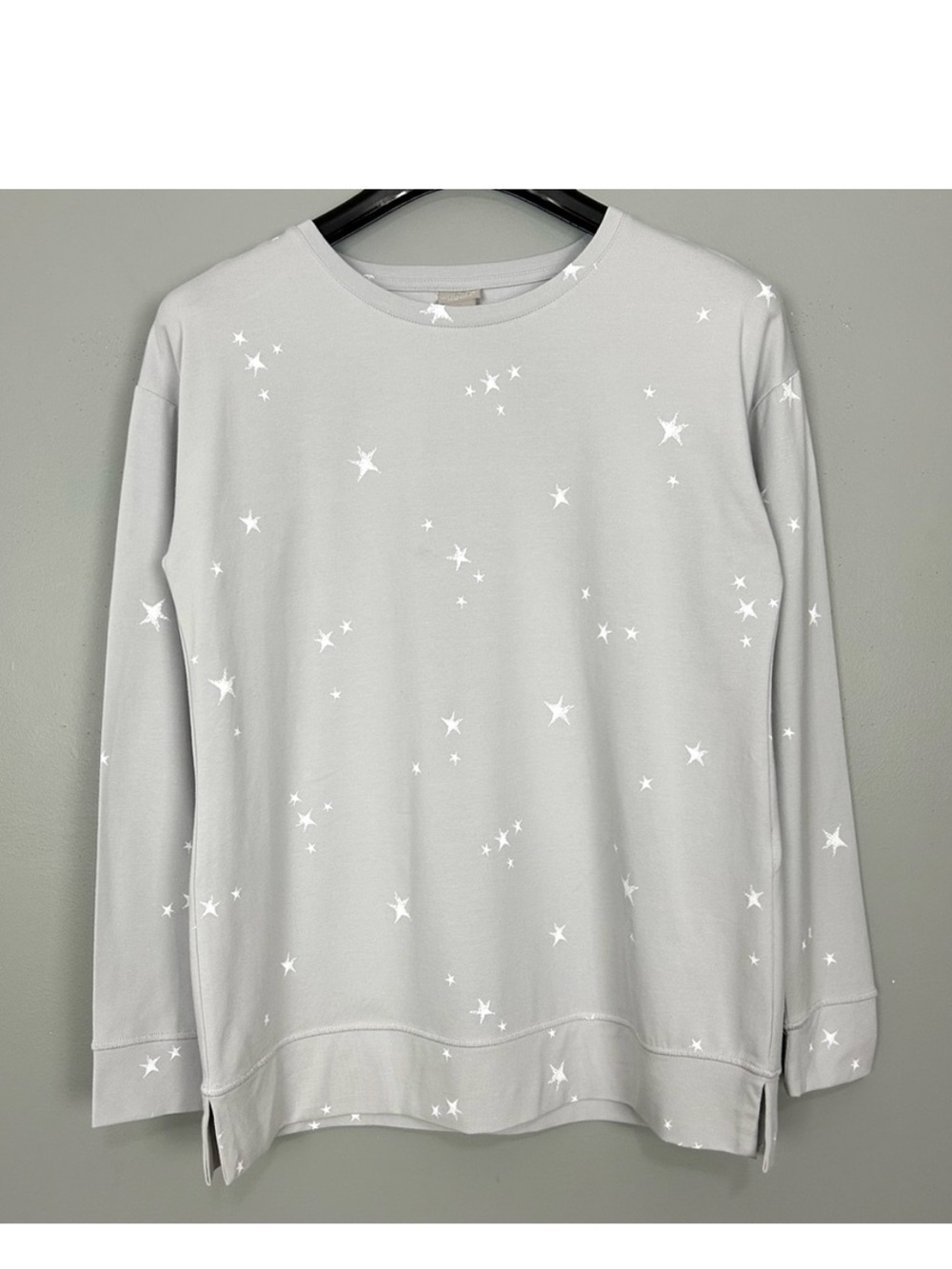Chico’s Zenergy Star Print Top Women’s Size M Cozy Pullover Terry Knit Lounge